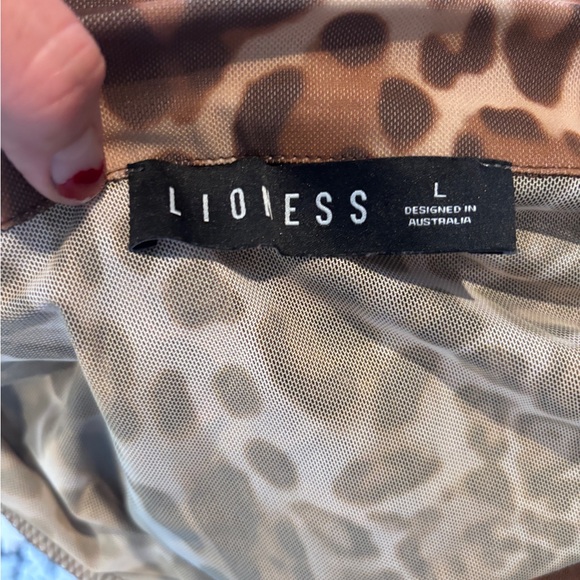 Lioness Sheer Leopard Print Mesh Button Up Top Y2K Fitted Going Out - Picture 6 of 7
